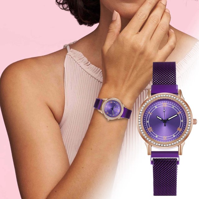 WIFKLSIIPG Ladies' Fashion Watch Stainless Steel Mesh Strap Watch Elegant Ladies' Precise Second Hand Timing