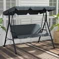 thumbnail image 2 of Outsunny 3-Seat Patio Swing Chair with Adjustable Canopy Grey, 2 of 10