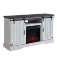 thumbnail image 1 of JYED DECOR Porte Coulissante Électrique Cheminée TV Stand Console Multimédia, Blanc, 1 of 12
