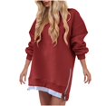 thumbnail image 2 of Gspmoly Robes pour Femmes, Mode Femmes Décontracté à Empiècements Fermeture Éclair Latérale Col Rond Chandail Uni Manches Longues Robes Robes de Mariage pour Femmes Offres du Jour, 2 of 8