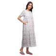 thumbnail image 2 of Moomaya Printed Sleepwear Cotton Ruffled Border Womens Maxi Nightdress, 2 of 5