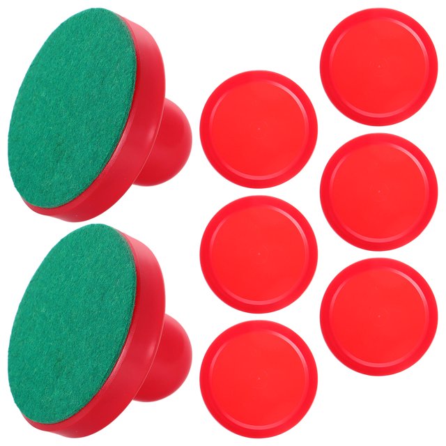 HONMEET 1Set Red Plastic Ice Hockey Pushers Set Durable Table Hockey Accessories for Party Games