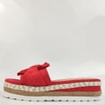 thumbnail image 3 of Mikilon Women Bowknot Beach Summer Slippers Platform Slope Heels Plus Size Shoes, 3 of 7