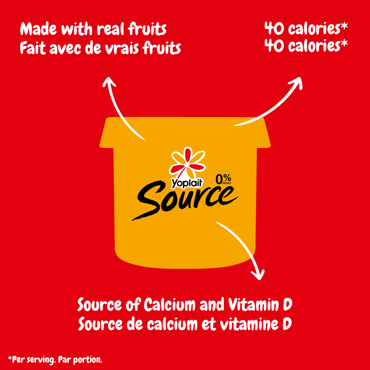 Yoplait Source 0% Smooth Traditional Yogurt Cups Variety, No Added Sugar, 16x100g