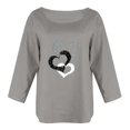 thumbnail image 4 of CEHVOM T-shirt à Manches Longues pour Femme, Col Rond, Imprimé, Ample, Décontracté, Mode, Automne, 4 of 5