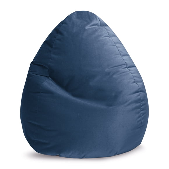 Gouchee Home Sambre Navy Bean Bag Chair – Soft Velvet Polyester Fabric with Polystyrene Bead Filling, Suitable for Adults and Teens, Lightweight & Portable Seating for Dorm or Living Room