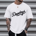 thumbnail image 2 of T-shirt à Manches Courtes pour Homme, Coupe Ample, Col Rond, Imprimé de Lettres, Décontracté et Populaire, 2 of 4