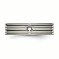 thumbnail image 4 of Titanium Polished Grooved Comfort Back CZ Ring Size 9, 4 of 7