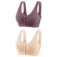 thumbnail image 1 of Plebaso Wireless Front Closure Bras for Women 2 Pack Full Coverage Everyday Bras Push up Comfort Bralettes, 1 of 2