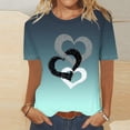 thumbnail image 2 of Dealovy Haut pour Femmes Décontracté T-Shirts à Manches Courtes Été Ample Mignon Tunique à Imprimé Graphique Dégradé, 2 of 4