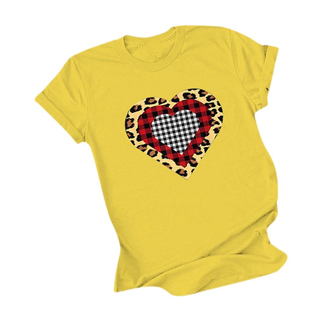 Hauts d'Été pour Femmes 2023 Femmes Décontracté Imprimé Manches Courtes Col Rond T-Shirt Ample Blouse Hauts