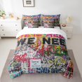 thumbnail image 2 of YST Watercolor Graffiti Comforter Set 7Pcs, Hip-Hop Tie Dye Bedding, Full Size, 2 of 5
