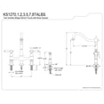 thumbnail image 3 of Kingston Brass Tudor 8" Center Kitchen Faucet With Brass Sprayer, 3 of 3