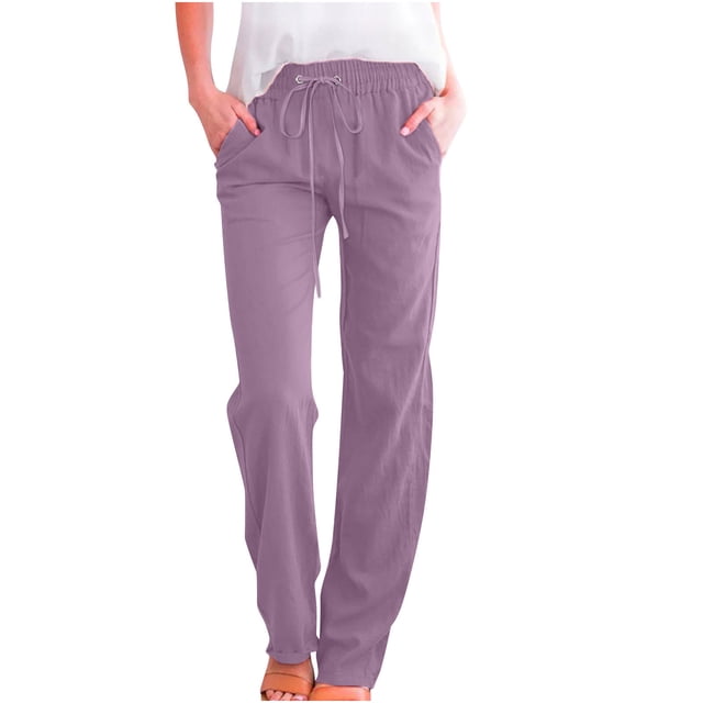 Bigersell Skinny Jeans Boot Cut Jeans Summer High Waisted Wide Leg Jeans Ladies Skinny Denim Pants Button Closure Light Wash Ripped Skinny Jeans Loose Mid Waist Long Pants Style J-45 Purple S