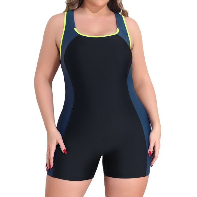 Charmo Plus Size Swimsuit for Womens Athletic Boyleg One Piece Bathing Suit