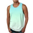 thumbnail image 1 of Débardeur Dégradé pour Hommes, Chemise Sans Manches avec Design Imprimé, Coupe Décontractée Col Rond pour Tenue Décontractée, Maison, Activités Extérieures et d'Été, 1 of 4