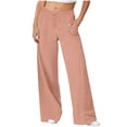thumbnail image 2 of Diufon Wide Leg Sweatpants Women High Waisted Drawstring Baggy Pants Workout Athletic Joggers with Pockets, 2 of 7