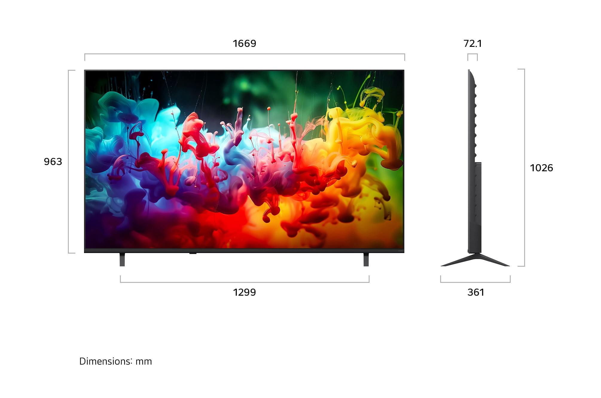 Téléviseur intelligent LG 75 pouces QNED73B Mini-LED 4K UHD - processeur IA α7 4K, taux de rafraîchissement 60Hz, HDMI 2.1, HDR10 Pro, ALLM, Ultimate Gaming, canaux LG, WebOS 26 (75QNED73BZA, 2026)