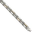 thumbnail image 1 of Bracelet en Acier Inoxydable & 14K Brossé & Poli 8.5 Po, 1 of 2
