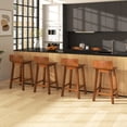 thumbnail image 4 of Gymax 24.5'' Solid Wood Bar Stools Set of 4 Home Counter Kitchen Stools w/ Low Backrest & Footrest, 4 of 10