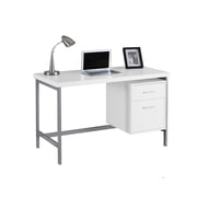 Monarch Specialties Bureau d'ordinateur, Bureau à la maison, Ordinateur portable, Gauche, Installation droite, Tiroirs de rangement, 48"l, Travail, Métal, Stratifié, Blanc, Gris, Contemporain, Moderne