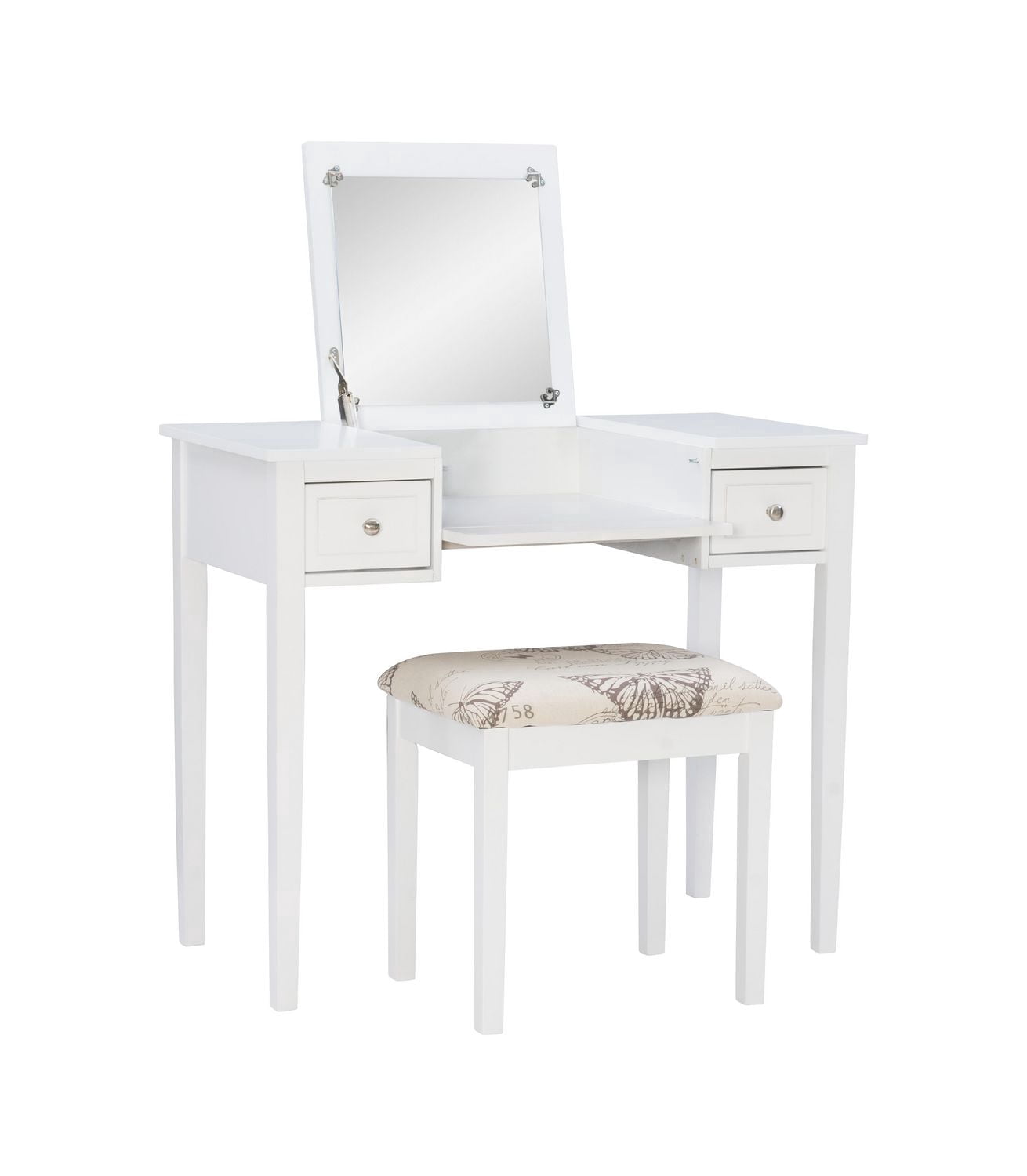 Ensemble de Vanité de Banc Joanna Butterfly en Blanc