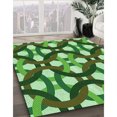 thumbnail image 3 of Ahgly Company Tapis d'Intérieur Lavable en Machine Carré Vert Transitionnel, 8 Pieds Carré, 3 of 7