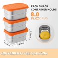thumbnail image 5 of Stainless Steel Snack Containers for Kids Easy Open Leak Proof Small Food Containers with Silicone Lids Lunch Box 3Pcs, 5 of 5