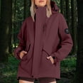 thumbnail image 2 of ManxiVoo Veste Élégante pour Femme Résistante à l'Eau Respirante Coupe-Vent de Printemps pour Usage Quotidien Mode de Rue Taille TTTG Bordeaux, 2 of 6
