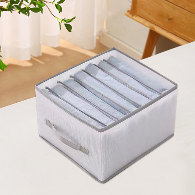 Meitianfacai Clothes Organizer Storage Box, Foldable Clothing Storage Box Wardrobe Classification Container Household Clothing Bedroom Socks Pants Drawer Organizers