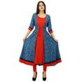 thumbnail image 3 of Bimba Womens Designer Flaired kurta Dress Printed Rayon Kurti Clothing, 3 of 9
