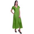 thumbnail image 4 of Moomaya Robe Longue Maxi pour Femmes à Manches Courtes, Robe Formelle/décontractée avec Poches P-TTG, 4 of 6