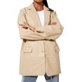thumbnail image 1 of Kmbangi Female Coat Solid Color Tailored Collar Long Sleeve Suit Jacket, 1 of 6