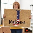 thumbnail image 1 of 4th of July Door Mat Outdoor,Independence Day Welcome Doormat, 4th of July Coir Doormat with Non Slip Backing ,Patriotic Mat Star Front Porch Rugs For Home Entrance 4th of July Decoration,(15*24"), 1 of 2