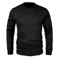 thumbnail image 4 of UVEASISHA T-Shirts à Manches Longues pour Hommes, Tricot Gaufré, Col Ras du Cou, T-Shirts, Couleur Unie, Grande Taille, Chandails Décontractés, Hauts, Mode 2024, T-Shirts à Manches Longues pour Hommes, Offre à Durée Limitée, 4 of 8