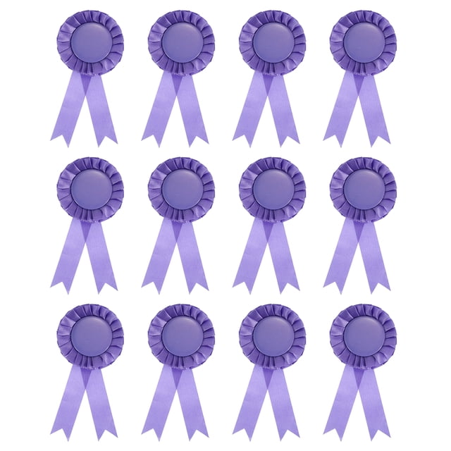 Unique Bargains Ruban de Récompense Vierge, Ruban de Rosette Ruban de Reconnaissance de Prix Honorable, Violet, Lot de 12