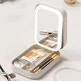 thumbnail image 3 of TopLLC Miroir de Maquillage Multifonction à DEL avec Lumière, Trois Couleurs, Pliable et Ajustable, Boîte à Bijoux Intégrée, Boîte de Rangement pour Cosmétiques en Liquidation, 3 of 7