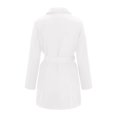 thumbnail image 4 of WEIYLL Womens Fleece Jackets Double Long Sleeve Belt Dress Solid Color Mid Length White Fall Clothes Size S, 4 of 5