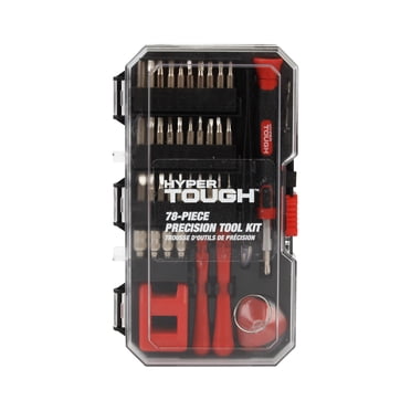 Hyper Tough 78-Piece Precision Tool Kit with Magnetic Screwdriver, Standard Size Bits,CR-V Steel Bits