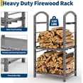 thumbnail image 1 of EastVita 30 Inch High Firewood Rack Outdoor, Indoor Log Storage Organizer, Silver, 1 of 8