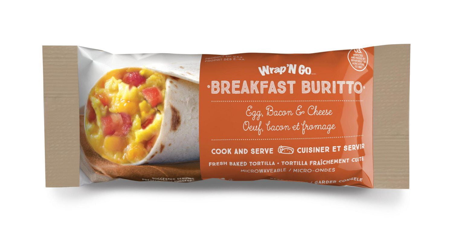 Wrap'N Go Bacon, Œuf & Fromage Burrito Déjeuner Surgelé