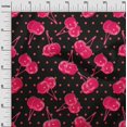thumbnail image 3 of oneOone Georgette Viscose Magenta Fabric Cherry Fabric For Sewing Printed Craft Fabric By The Yard 42 Inch Wide, 3 of 4
