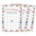 thumbnail image 1 of Inkdotpot Bridal Wedding Shower Bachelorette Party Bulk Blank Square Fill In Gift Ideas 50FloralBingoGameCards, 1 of 1