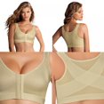 thumbnail image 4 of Women Post-Surgery Bra Front Closure Plus Size Sport Bra Removable Pads Wirefree, 4 of 6