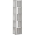 thumbnail image 3 of JV Home Piano Collection 64 Inch 5-Tier Corner Bookcase Stylish Bookshelf Shelving Storage for Living Room Kitchen Laundry Bedroom (White), 3 of 6