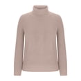 thumbnail image 4 of hoksml Chandail Texturé à Col Roulé Uni pour Femme, Manches Longues, Tricot, Chandail, Décontracté, Automne Hiver, Haut Mode, 4 of 6