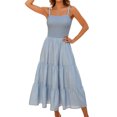 thumbnail image 2 of Robes d'Été pour Femmes 2025 Zeophrasy Robe Sans Manches Col Rond Aguichant Élégante Tunique de Boîte de Nuit Fête Mini Robes Décontractées Vacances Liquidation Moins de 5, 2 of 4