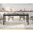 thumbnail image 4 of 71.7 Inch Industrial Dining Table for 6-8 People, Rectangular Kitchen Table with Thick Engineered Wood Top, Metal Legs, Farmhouse Dining Table for Dining Room, Home Office，Black, 4 of 7