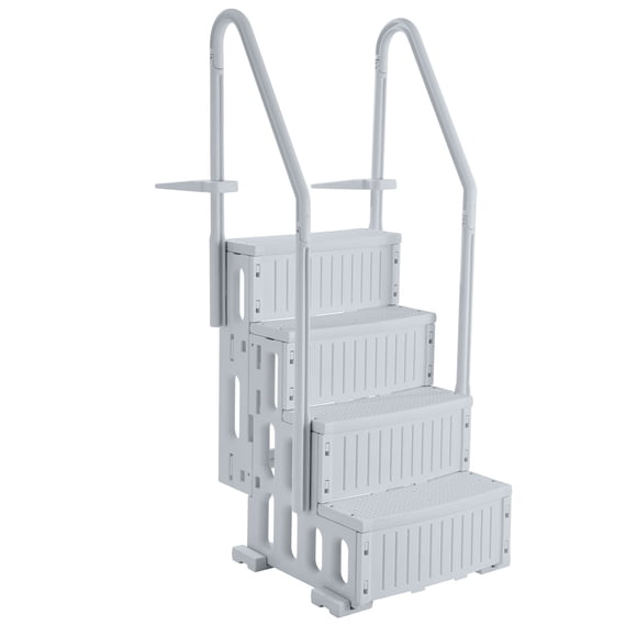KFFKFF Swimming Pool Ladder, 4-Step Double Handrails Stairs with Non-slip Heavy Duty Steps, Reliable 400 lbs Max Load Capacity, for 48-54 In Inground & Above-ground Pools