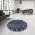 thumbnail image 4 of Ahgly Company Tapis d'Intérieur Lavable en Machine Carré Bleu Transitionnel, 4 Pieds Carré, 4 of 7